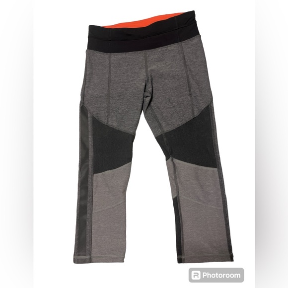 lululemon athletica Pants - Lululemon Mesh With Me Crop Leggings Gray Size 4